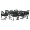 vidaXL Garden Dining Set 9 pcs Black Powder-Coated Steel