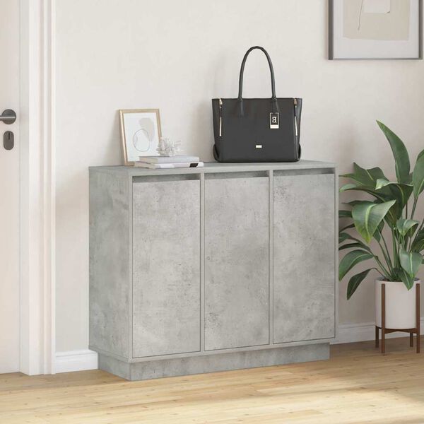vidaXL LED Sideboard Concrete Grey 90 x 32 x 75 cm Engineered Wood