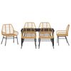 vidaXL Garden Dining Set 7 pcs Brown Poly Rattan