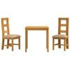 vidaXL Dining Set 3 pcs Beige Solid Oak Wood