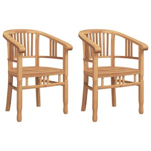 vidaXL Chair 2 pcs Brown Solid Teak Wood