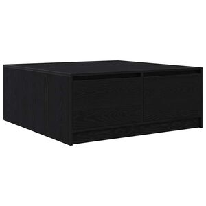 vidaXL Coffee Table with Drawers Black Oak 100x100x40 cm