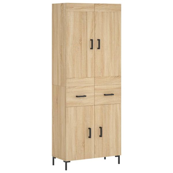 vidaXL Highboard Sonoma Oak 69.5x34x180 cm Engineered Wood