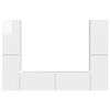 vidaXL TV Cabinet Set 6 pcs High Gloss White Engineered Wood