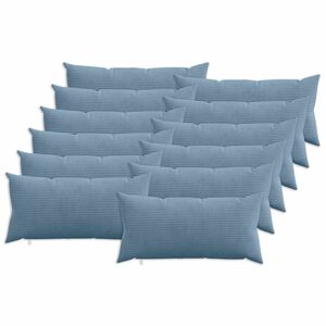 vidaXL Cushion Cover 12 pcs HEERLEN Blue 40 x 80 cm Corduroy