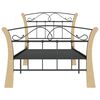 vidaXL Bed Frame without Mattress Black Metal 90x200 cm