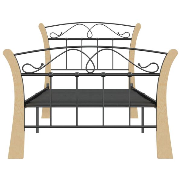 vidaXL Bed Frame without Mattress Black Metal 90x200 cm