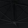 vidaXL Wall-Mounted Garden Parasol with Metal Pole 300 cm Black