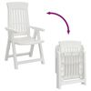 vidaXL Garden Reclining Chairs 2 pcs White PP
