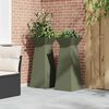 vidaXL Pillar Planter 2 pcs Olive 40 x 40 x 100 cm
