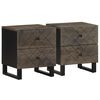 vidaXL Bedside Cabinets 2 pcs Black 40x33x46 cm Solid Wood Mango