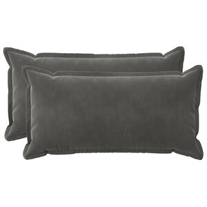 vidaXL Cushion with Pillow HOUTEN 2 pcs Dark Grey Velvet