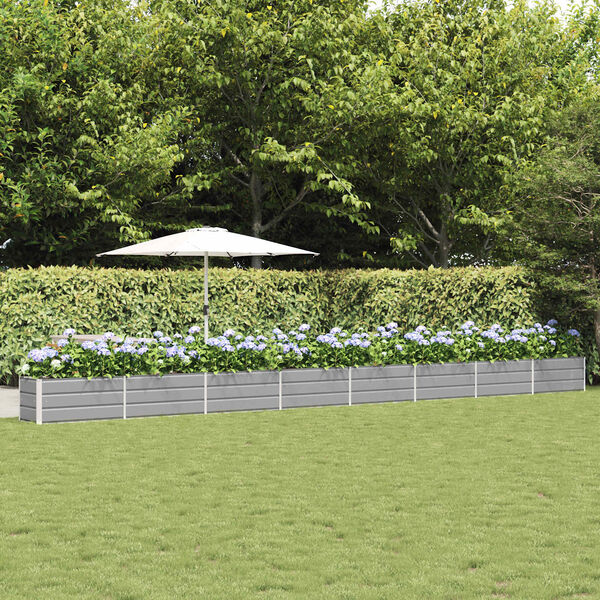 vidaXL Planter Light Grey 770 x 50 x 45 cm Galvanised Steel