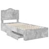 vidaXL Bed Frame Concrete Grey 100 x 200 cm Engineered Wood