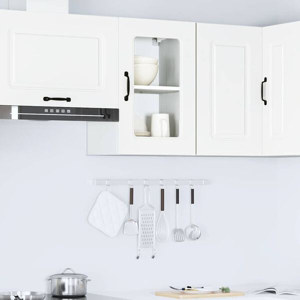 vidaXL Kitchen Wall Cabinet with Glass Door Kalmar White Engineered Wood