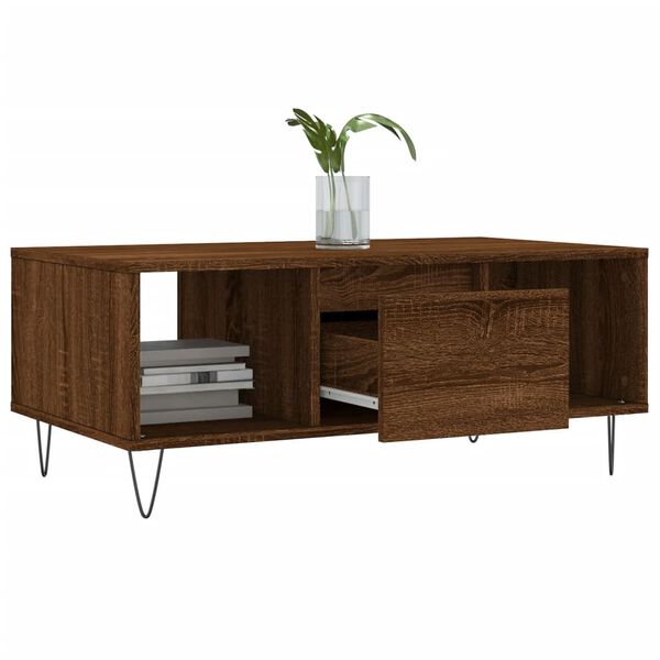 vidaXL Coffee Table Brown Oak 90x50x36.5 cm Engineered Wood