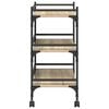 vidaXL Kitchen Trolley Sonoma Oak 50 x 35 x 75.5 cm Engineered Wood
