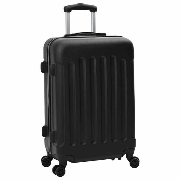 vidaXL Suitcase Set 3 pcs Black 50 x 31 x 78 cm ABS Plastic and Steel
