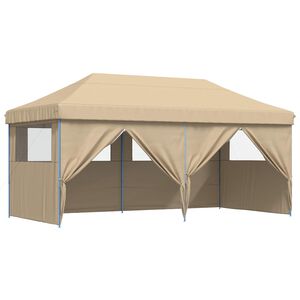 vidaXL Party Tent Folding Beige 292 x 580 x 315 cm Oxford Fabric