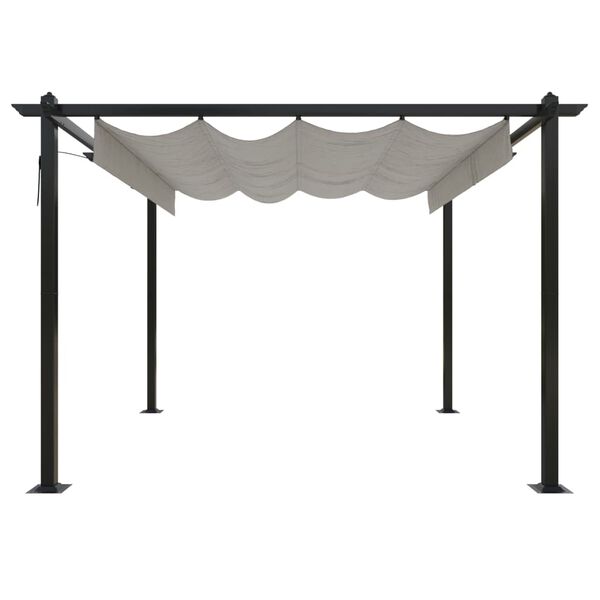 vidaXL Garden Gazebo with Retractable Roof 3x3 m Cream