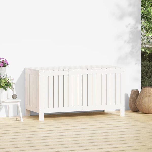 vidaXL Garden Storage Box White 115x49x60 cm Solid Wood Pine