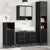 vidaXL Bathroom Furniture Set 4 pcs Black Oak Engineered Wood