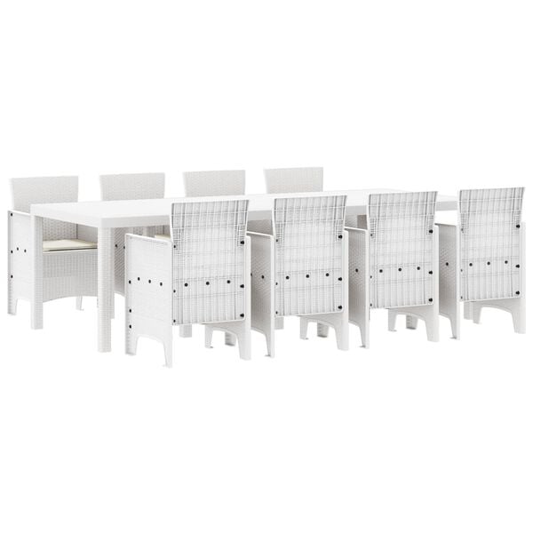 vidaXL Garden Dining Set 9 pcs Light Grey Polypropylene