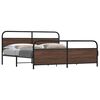 vidaXL Metal Bed Frame without Mattress Brown Oak 180x200 cm Super King