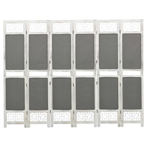 vidaXL 6-Panel Room Divider Grey 210x165 cm Fabric