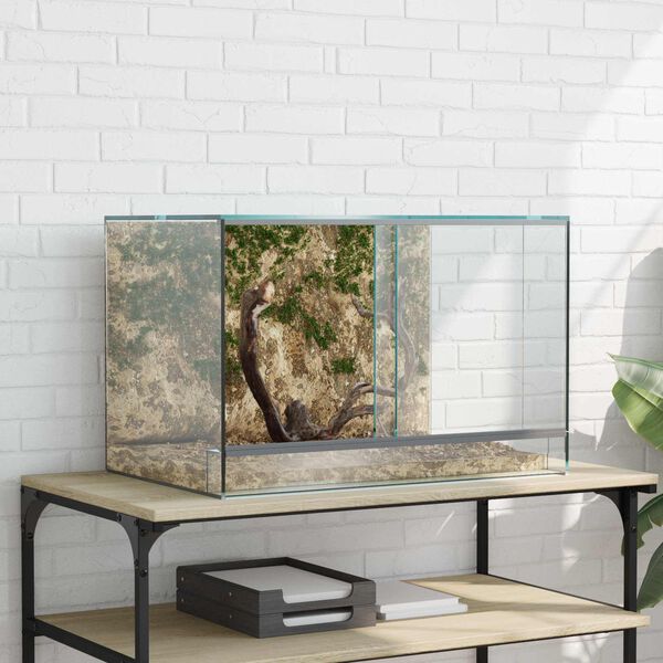 vidaXL Terrarium with Storage Transparent 60 x 40 x 40 cm Glass