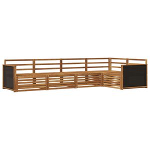 vidaXL Outdoor Sofa Set 5 pcs Natural 323 x 164.5 x 73 cm