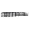 vidaXL Outdoor Dog Kennel with Roof Steel 16.89 m&sup2;