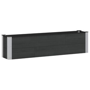 vidaXL Garden Raised Bed Black 150 x 30 x 36 cm WPC and Aluminium