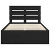 vidaXL Bed Frame with Headboard Black 120 x 190 cm Solid Pine Wood
