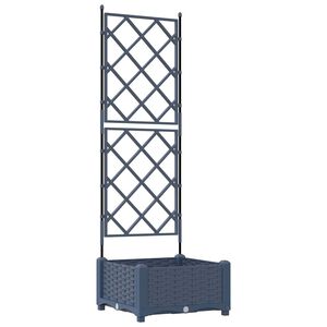 vidaXL Garden Planter Grey 40 x 40 x 125.5 cm Steel