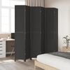 vidaXL Room Divider&nbsp;6 Panels Black Solid Wood Paulownia