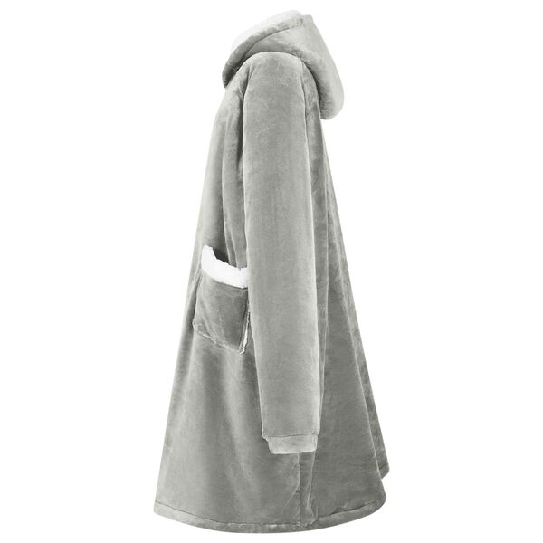 vidaXL Blanket Hoodie Grey S Fleece and Flannel