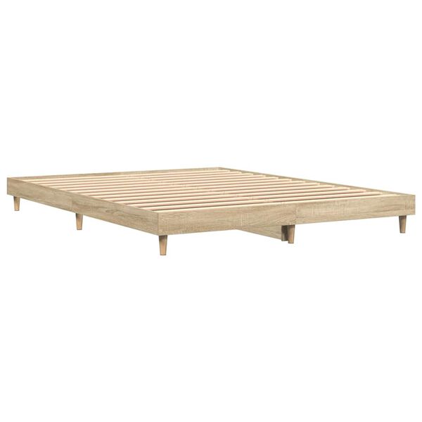 vidaXL Bed Frame without Mattress Sonoma Oak 140x200 cm Engineered Wood