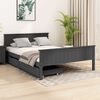 vidaXL Bed Frame without Mattress Dark Grey Solid Wood Pine 140x200 cm (322205+321990)