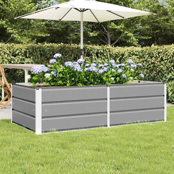 vidaXL Planter Light Grey 160 x 80 x 45 cm Steel