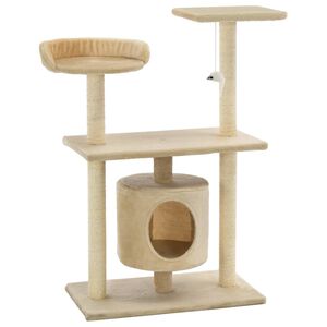 vidaXL Cat Tree with Sisal Scratching Posts 95 cm Beige