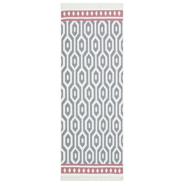 vidaXL Rug Grey 100x300 cm Cotton