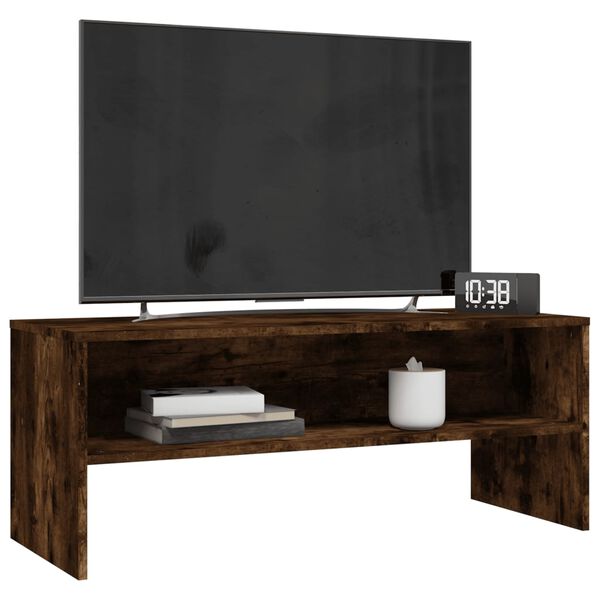 vidaXL TV Cabinet Smoked Oak 100x40x40 cm Engineered Wood