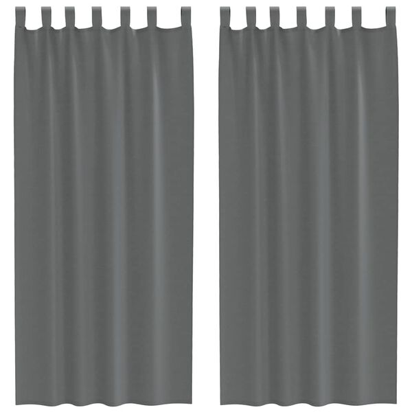 vidaXL Voile Curtains with Loops 2 pcs Dark Grey 140x245 cm
