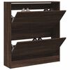 vidaXL Shoe Cabinet Brown Oak 80x21x87.5 cm Engineered Wood