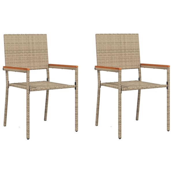 vidaXL Garden Stacking Chairs 2 pcs Cream and Brown