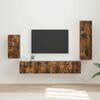 vidaXL TV Cabinet Set Wall-mounted 4 pcs Smoked Oak Engineered Wood