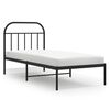 vidaXL Metal Bed Frame without Mattress with Headboard Black 90x190cm