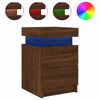 vidaXL Bedside Cabinet with LED Lights Brown Oak 35x39x55 cm