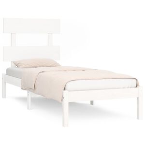 vidaXL Bed Frame without Mattress White 90x190 cm Single Solid Wood
